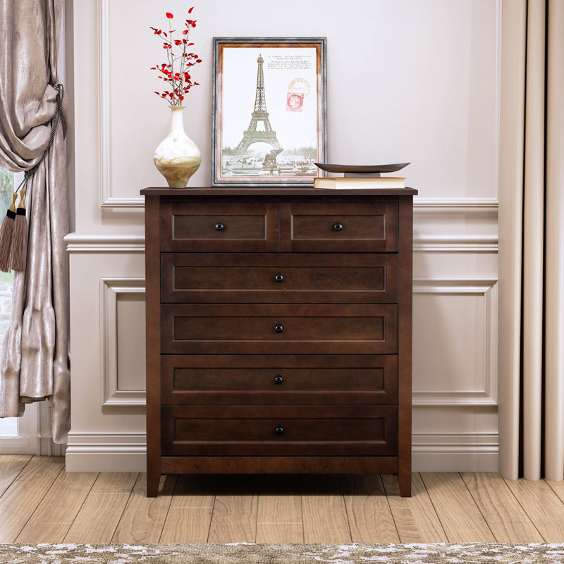Loon Peak Ginelle Solid Wood 6 Drawer Dresser with Two Different Size Drawers Wayfair